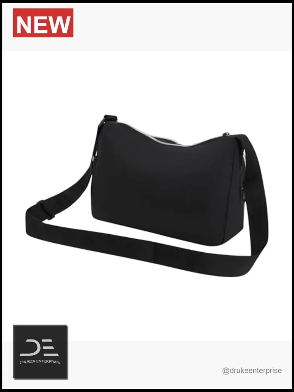 Small Messenger Bag Crinkle Nylon Adjustable Strap Water Bottle Pocket Work